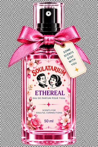Ethereal 50 ml perfume with its original Soulatarium sticker and gift tag